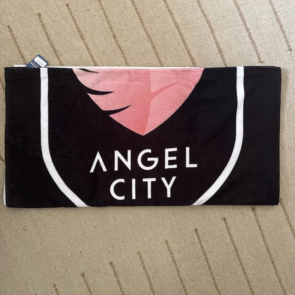 Black and Pink Beach Towel